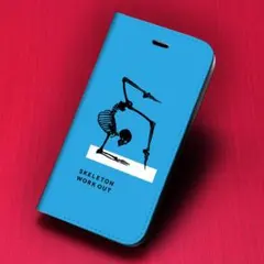 iPhone17Pro 手帳型ケース スケルトン ブルー 24