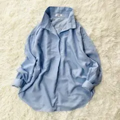 美品　PLST プラステ　スキッパー　プルオーバー　リネン　コットン