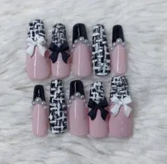 リボンデザイン ネイルチップ 10個セット