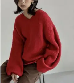 もも様★Re:EDIT モヘアライクVネックニットトップス M