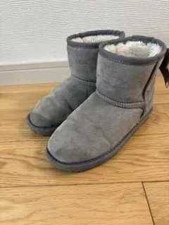 ブランシェス　ムートンブーツ　リボン　グレー　20センチ