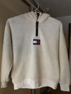 TOMMY JEANS フード付きボアジャケット XL ホワイト