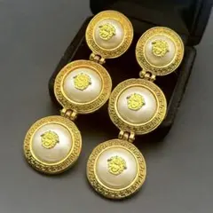 超希少✨ヴェルサーチ メデューサ イヤリング グレカ パル 3連 ゴールドのサムネイル