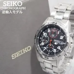 箱付 逆輸入モデル SEIKO セイコー クロノグラフ 100M防水 新品電池のサムネイル