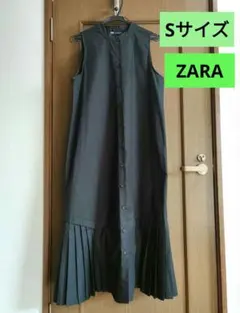 ZARA ノースリーブロングワンピース ブラック S