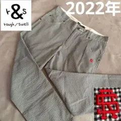 ラフアンドスウェル】2022年ギンガムチェック柄×シアサッカー ゴルフパンツM