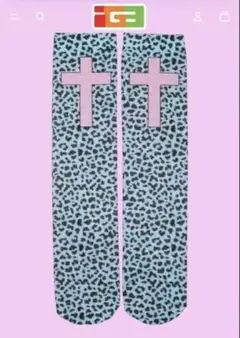 igusa 193 leopard cross knee-high 靴下