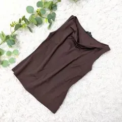 日本製❗️美品❗️【エムプルミエ】ノースリーブカットソー 38 茶のサムネイル
