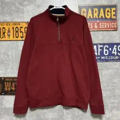 ら*す様 NAUTICA ハーフジップ スウェット 小豆色 L 古着