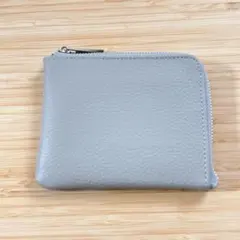 グレー L字 コインケース 財布 牛本革 コンパクト レディース メンズ