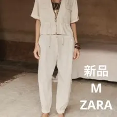 【新品】　ZARA リネン　ジョガーパンツ　ザラ 　M 9〜11号