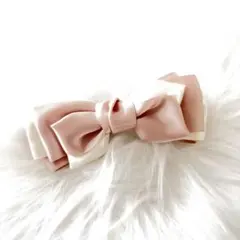 【匿名配送】サテンリボンバレッタ ヘアアクセ　アクセサリー リボンバレッタ