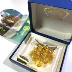 【F】vintageヴィンテージ べっ甲 鼈甲 葡萄 ブローチ ぶどう