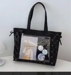 痛バ 痛バック トートバッグ 透明ポケット 推し活 オタ活 クリアポケット