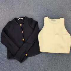 ZARA ニットカーディガン タンクトップ 2点セット