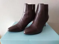 YOSHITO ダークグレー サイドゴアブーツ 中ヒール