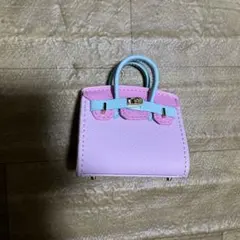 ミニハンドバッグ型チャーム ピンク水色