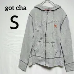 Gotcha グレー S レディース ジップアップパーカー 古着 秋冬 パーカー