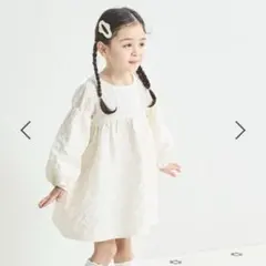 ボリューム袖　花柄　ワンピース　ペアマノン　進級式　発表会　入学式