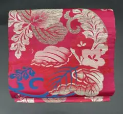 △名古屋帯 洒落帯　高級△ 正絹　アンティーク　大正ロマン　花柄　金糸　311