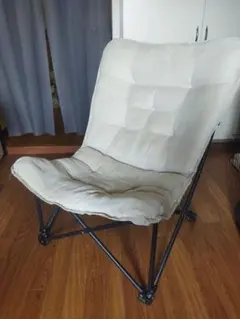 ニトリ バタフライチェア ハイバック オットマン付き ベージュ
