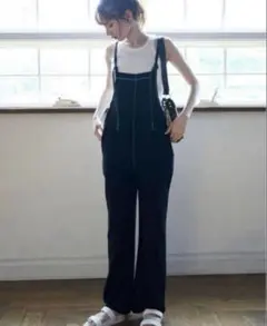 GRL サロペット　つなぎ　調整可能ストラップ ポケット付