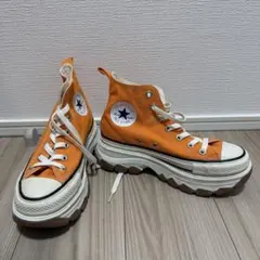 コンバース オールスター オレンジ 厚底 ハイカット24