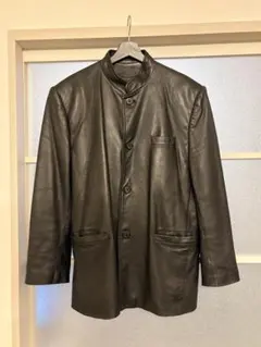 本革 レザージャケット スタンドカラー XXL ブラック