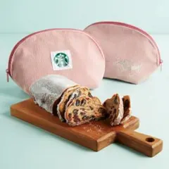 スターバックス シュトーレン コーデュロイポーチピンクのサムネイル