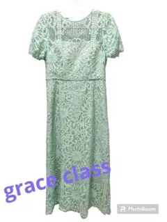 ⭐️週末セール⭐️グレースクラス　ワンピース　緑　総レース　36