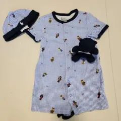 Ralph Lauren チェック柄ロンパース 12M 帽子付き