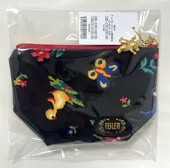 FEILER 新品 ハイジ 舟形ポーチ 黒 ファイユ素材