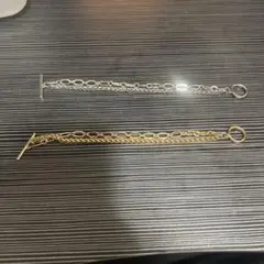 シルバー ゴールド チェーンブレスレット
