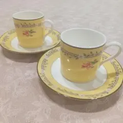 ティファニー 　ピンクチューリップ　デミタス　カップ&ソーサー　２客