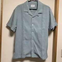 BAEXFATE 水色　半袖開襟シャツ　Mサイズ