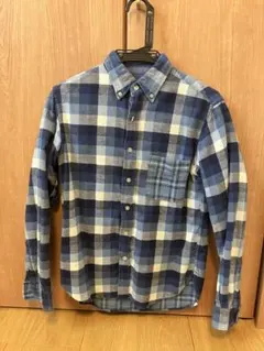 【BEAMS HEART】青系チェック柄 長袖ネルシャツ