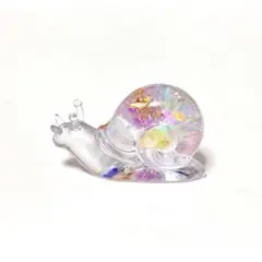 金箔とカラフルなスケルトンリーフのかたつむりの置物❁⃘インテリア ミニチュア 小物