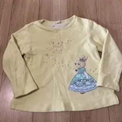 ニットプランナー ウサギ刺繍 トレーナー 淡い黄色