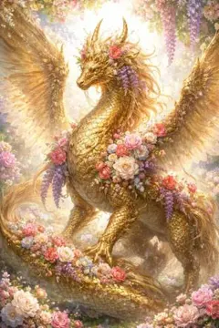 開運風水アート ～舞い昇る金龍と蓮～ 金運 成功 守護 浄化 龍神 FC54