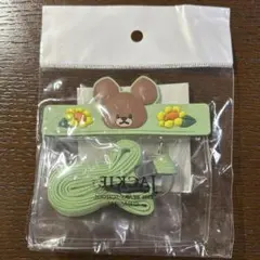 未使用　くまのがっこう　ネームホルダー　ストラップ付き　グリーン　緑　ジャッキー