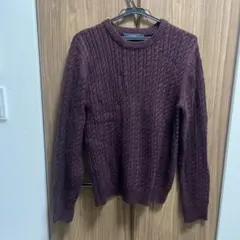 RAGEBLUE バーガンディ ケーブルニット M