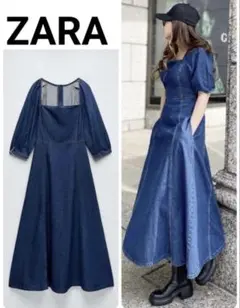 ZARA ブルー デニム ワンピース