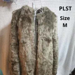 【オシャレ☆タグ付き☆PLST】ノーカラー　ファーコート　サイズMのサムネイル