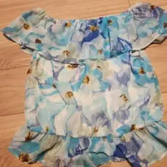 花柄フリルオフショルダートップス M