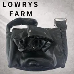 ローリーズファーム　ブラック　中綿フラップショルダーバッグ　合成皮革　レディース