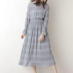 【美品】NATURAL BEAUTY BASIC シャーリングプリーツワンピース