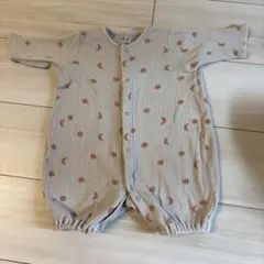 ワッフル　オーガニックコットン　カバーオール ロンパース　50-60cm 月と星