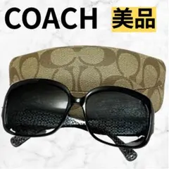 【ケース付き◆美品】COACH サングラス シグネチャー柄 ブラック ハートのサムネイル