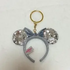 ディズニー カチューシャキーホルダー カチューシャ スパンコール シルバー ぬい