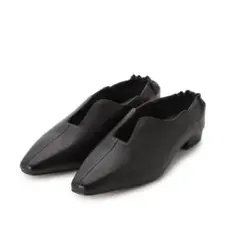 フレイアイディー　カッティング　バック　パンプス　2way スクエア　ブラック